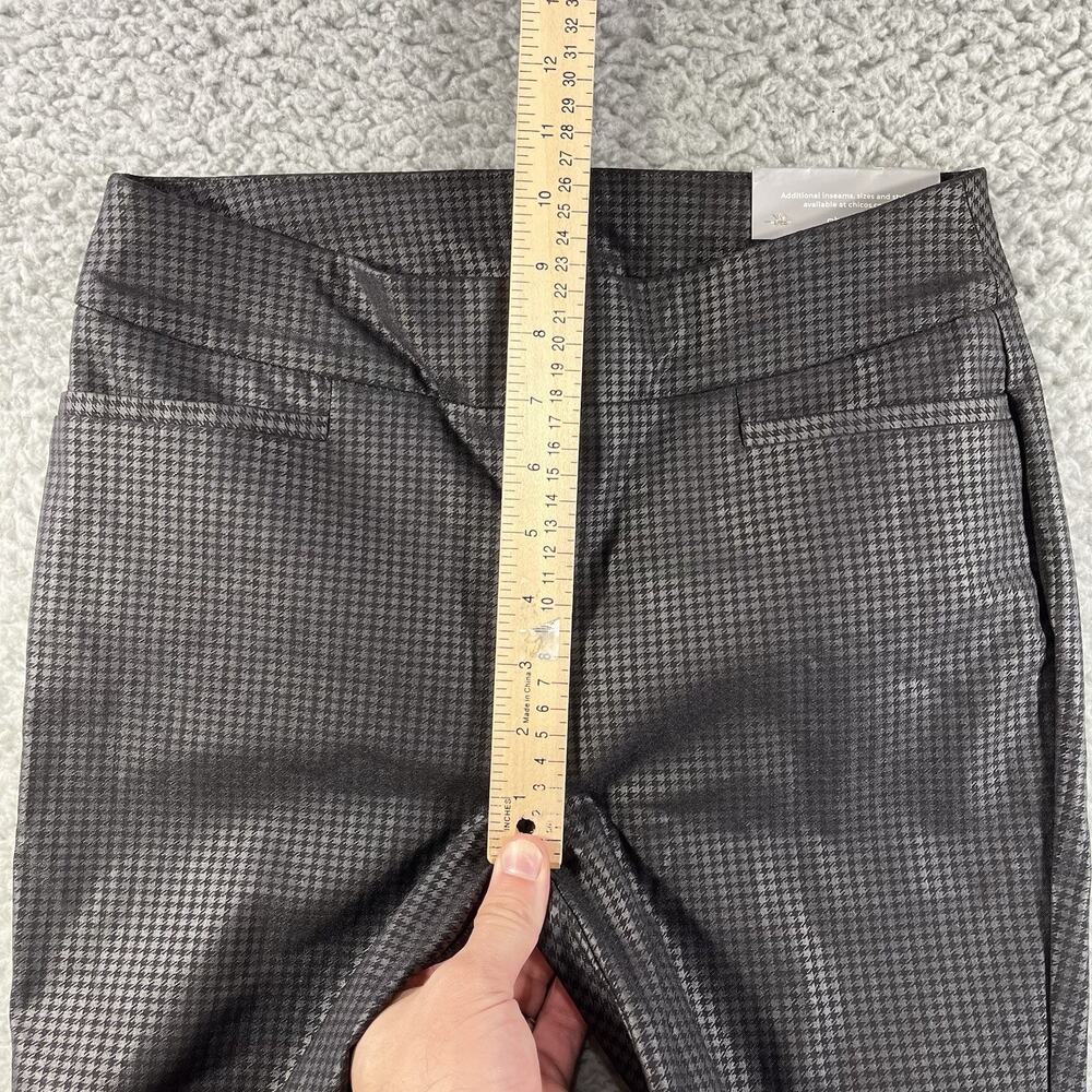 NWT Chicos Size 0R So Slimming Brigitte Houndstooth Slim Leg Ankle Pants Black - Picture 9 of 10